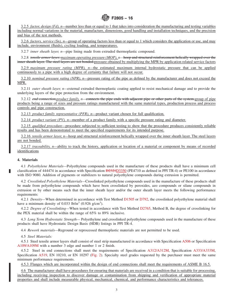 REDLINE ASTM F2805-16 - Standard Specification for Multilayer Thermoplastic And Flexible Steel Pipe And Connections