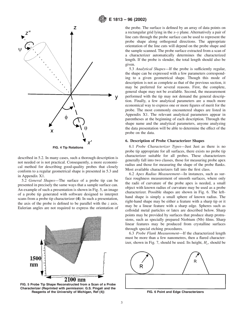 ASTM E1813-96(2002) - Standard Practice for Measuring and Reporting Probe Tip Shape in Scanning Probe Microscopy