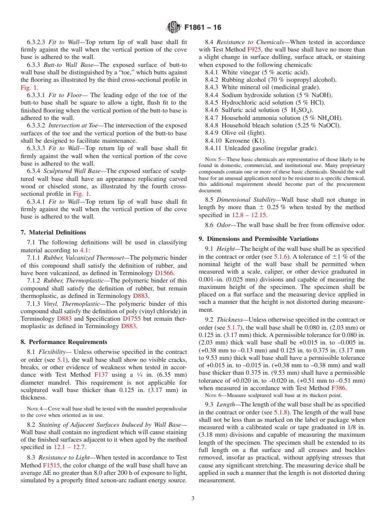 ASTM F1861-16 - Standard Specification for  Resilient Wall Base