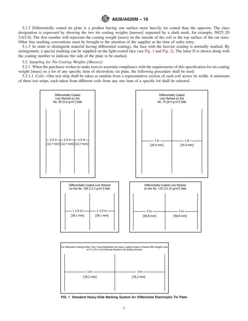 REDLINE ASTM A626/A626M-16 - Standard Specification for  Tin Mill Products, Electrolytic Tin Plate, Double Reduced