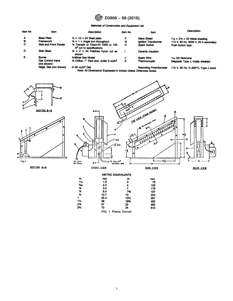 REDLINE ASTM D3806-98(2016) - Standard Test Method of Small-Scale Evaluation of Fire-Retardant Paints (2-Foot Tunnel   Method)