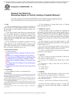ASTM D2489/D2489M-16 ASTM D2489/D2489M-16 - Standard Test Method for Estimating Degree of Particle Coating of Asphalt Mixtures - Page 1 preview