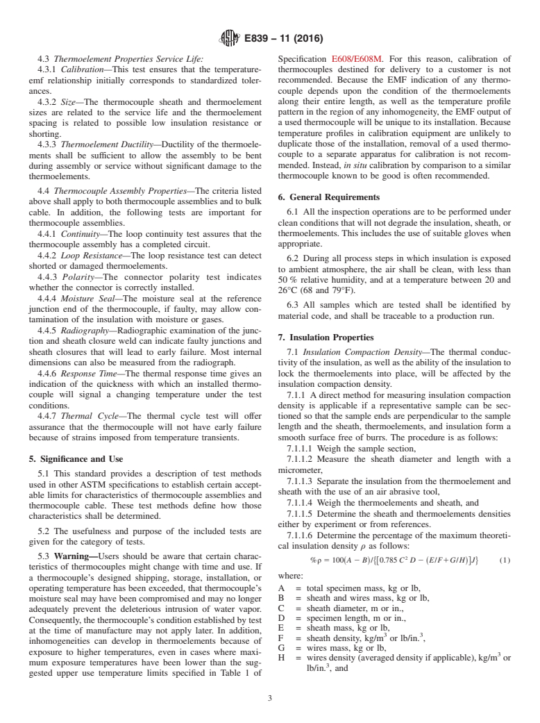 ASTM E839-11(2016) - Standard Test Methods for  Sheathed Thermocouples and Sheathed Thermocouple Cable