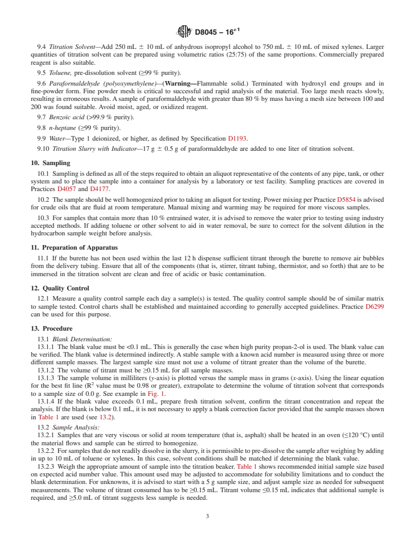 REDLINE ASTM D8045-16e1 - Standard Test Method for Acid Number of Crude Oils and Petroleum Products by Catalytic  Thermometric Titration