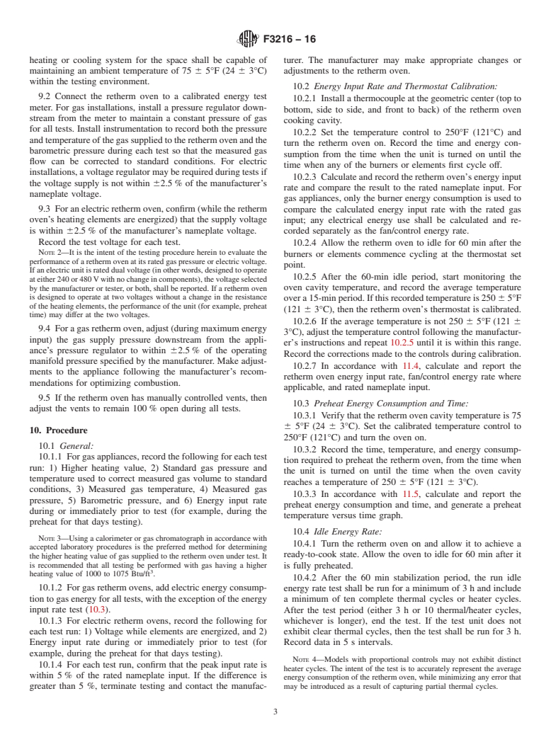 ASTM F3216-16 - Standard Test Method for Performance of Retherm Ovens