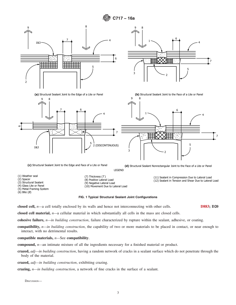 REDLINE ASTM C717-16a - Standard Terminology of  Building Seals and Sealants