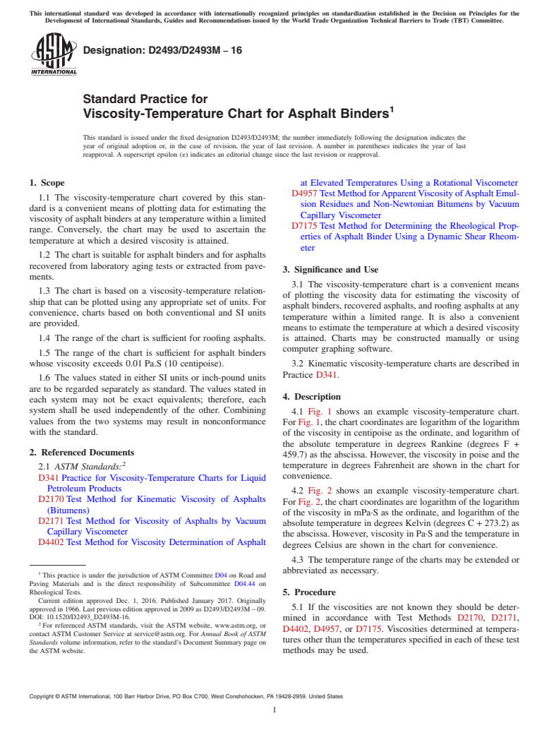 ASTM D2493/D2493M-16 - Standard Practice for Viscosity-Temperature Chart for Asphalt Binders