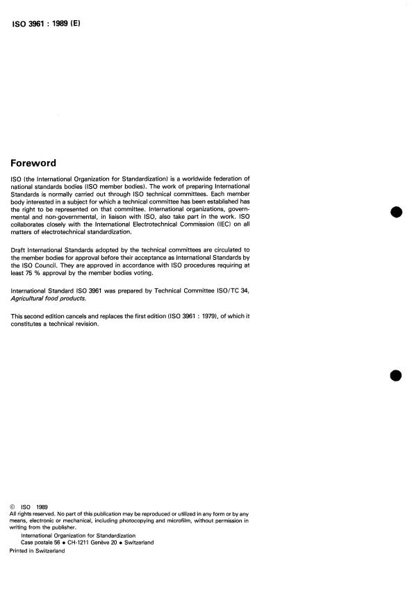 ISO 3961:1989 ISO 3961:1989 - Animal and vegetable fats and oils -- Determination of iodine value - Page 2 preview