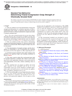ASTM D5202/D5202M-16 ASTM D5202/D5202M-16 - Standard Test Method for Determining Triaxial Compression Creep Strength of Chemically Grouted Soils - Page 1 preview