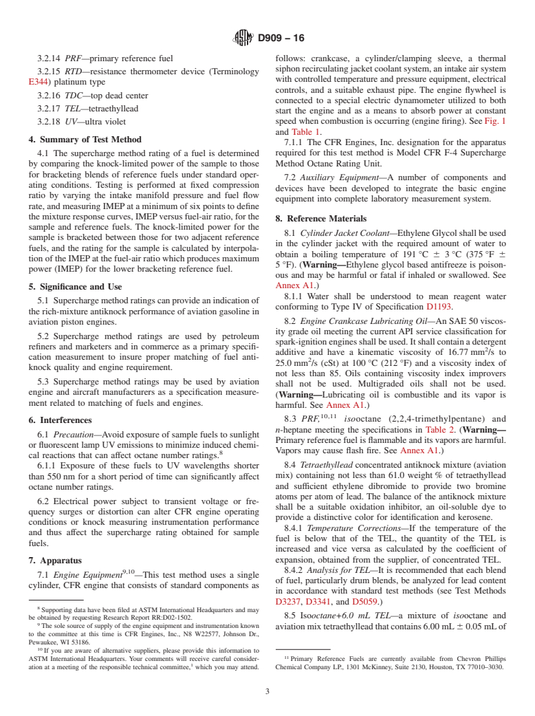 ASTM D909-16 - Standard Test Method for Supercharge Rating of Spark-Ignition Aviation Gasoline