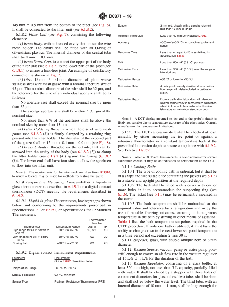 ASTM D6371-16 - Standard Test Method for  Cold Filter Plugging Point of Diesel and Heating Fuels