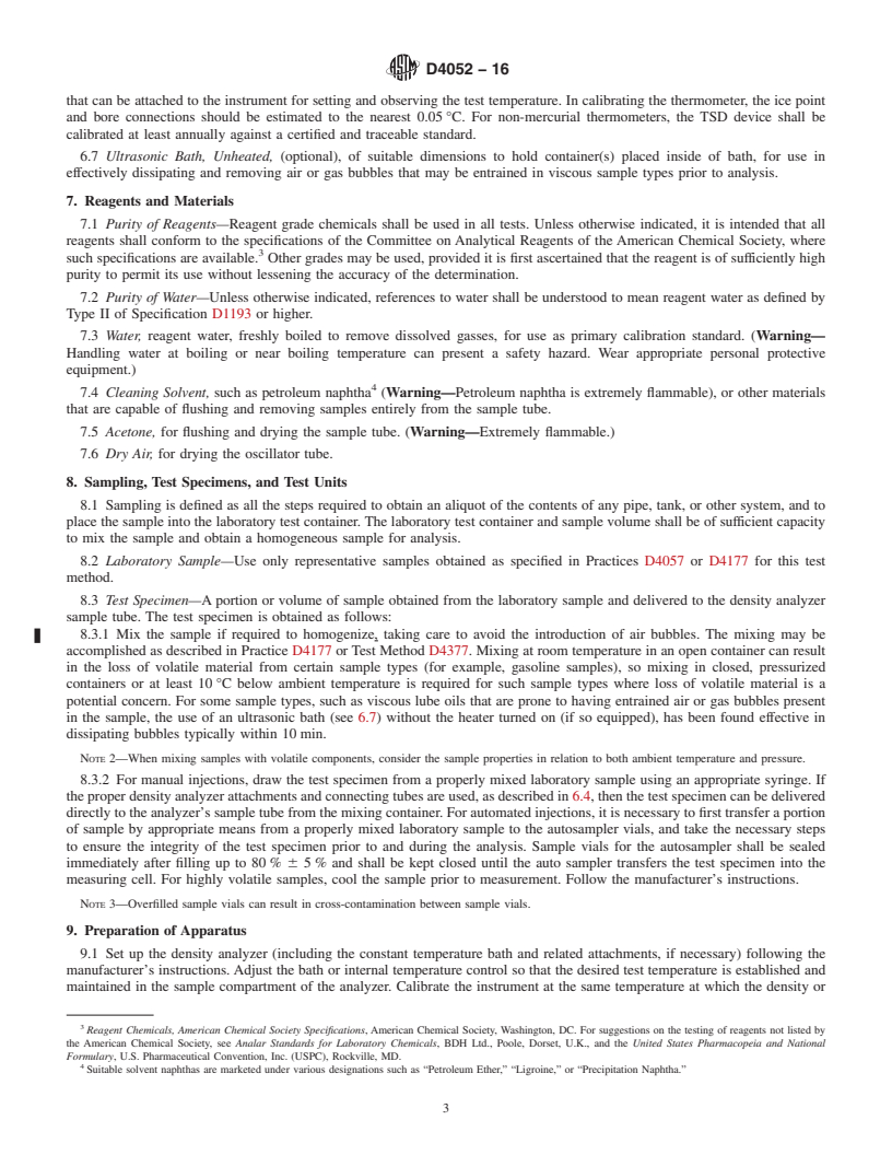 REDLINE ASTM D4052-16 - Standard Test Method for  Density, Relative Density, and API Gravity of Liquids by Digital   Density Meter