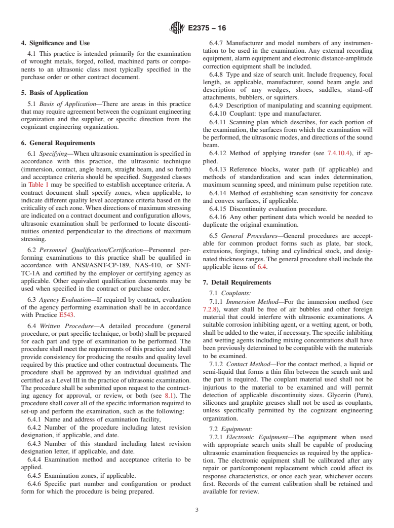 ASTM E2375-16 - Standard Practice for  Ultrasonic Testing of Wrought Products