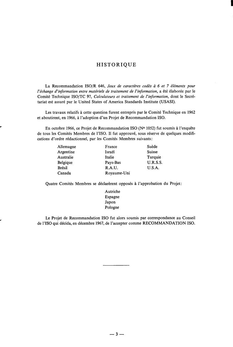 ISO/R 646:1967 - Title missing - Legacy paper document
Released:1/1/1967