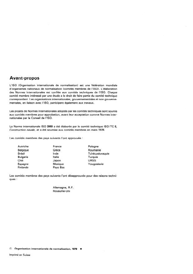 ISO 3969:1979 ISO 3969:1979 - Construction navale -- Bateaux de navigation intérieure -- Dossier technique - Page 2 preview