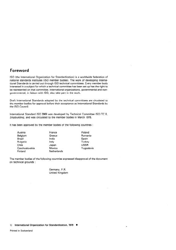 ISO 3969:1979 ISO 3969:1979 - Shipbuilding -- Inland vessels -- Operational documentation - Page 2 preview