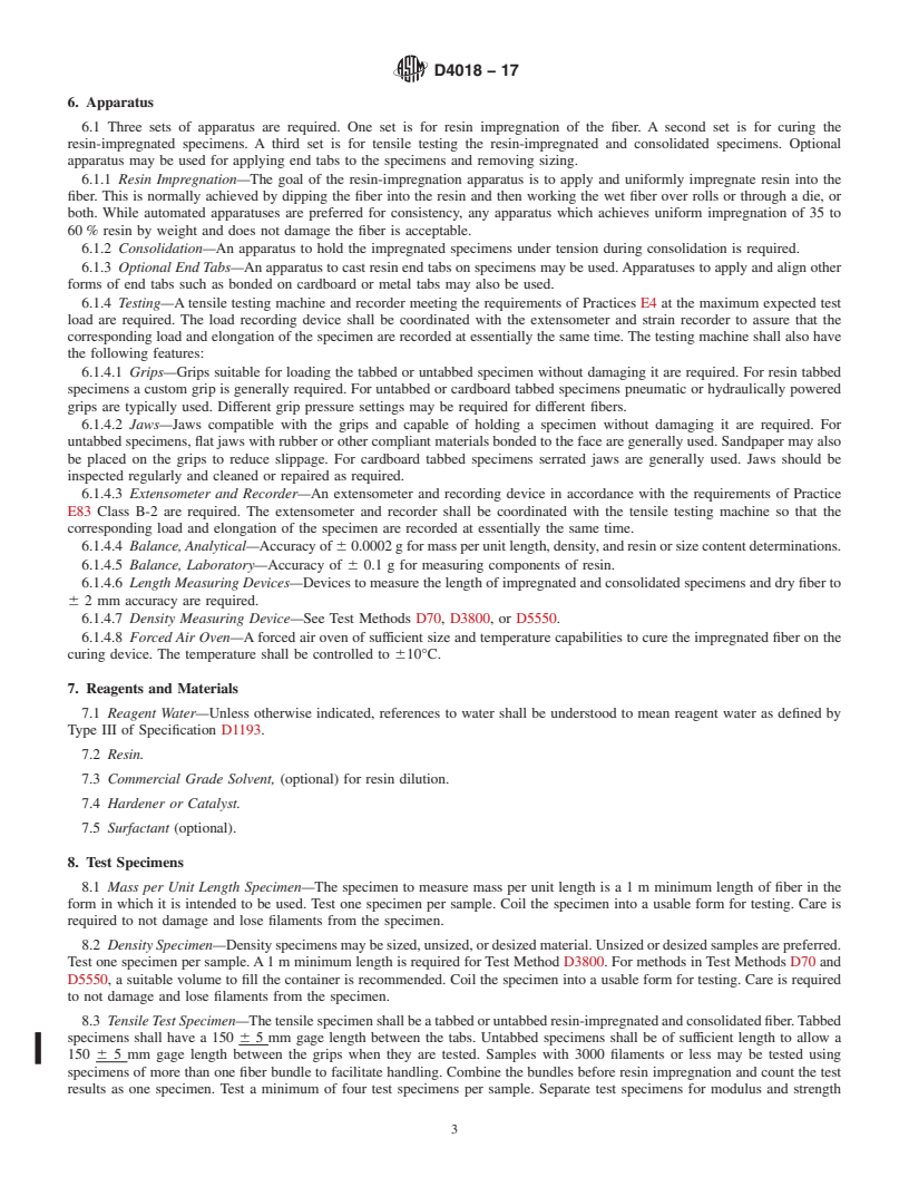 REDLINE ASTM D4018-17 - Standard Test Methods for  Properties of Continuous Filament Carbon and Graphite Fiber  Tows