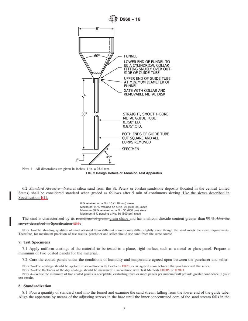 REDLINE ASTM D968-16 - Standard Test Methods for Abrasion Resistance of Organic Coatings by Falling Abrasive