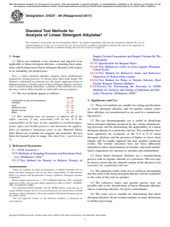 ASTM D4337-89(2017) ASTM D4337-89(2017) - Standard Test Methods for Analysis of Linear Detergent Alkylates - Page 1 preview