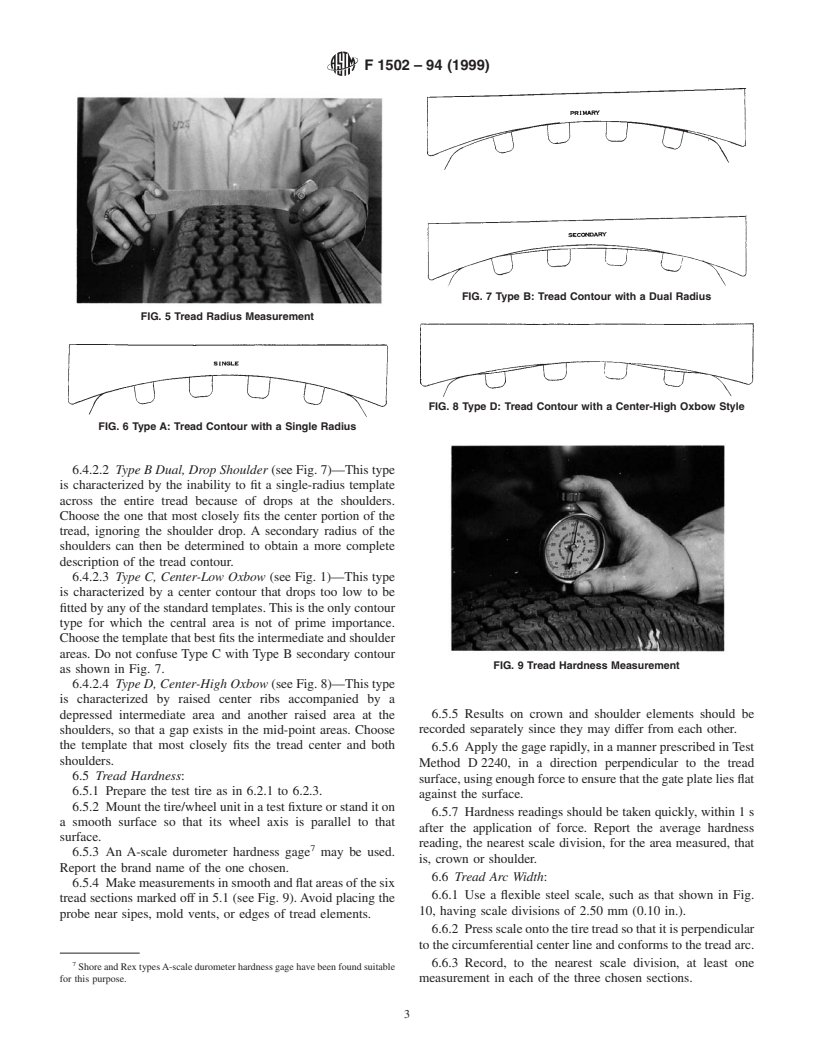 ASTM F1502-94(1999) - Standard Test Method for Static Measurements on Tires for Passenger Cars, Light Trucks, and Medium Duty Vehicles