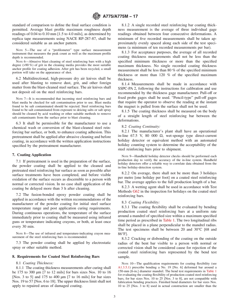 ASTM A775/A775M-17 - Standard Specification for  Epoxy-Coated Steel Reinforcing Bars