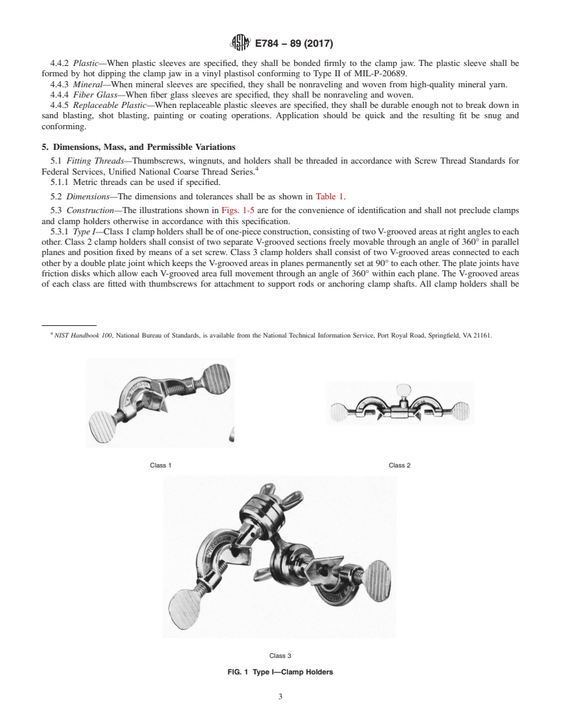 REDLINE ASTM E784-89(2017) - Standard Specification for  Clamps, Utility, Laboratory, and Holders, Buret and Clamp