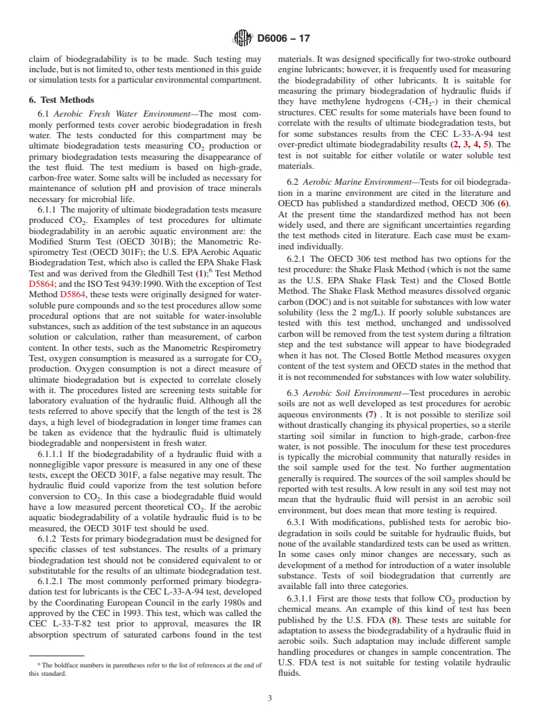 ASTM D6006-17 - Standard Guide for  Assessing Biodegradability of Hydraulic Fluids