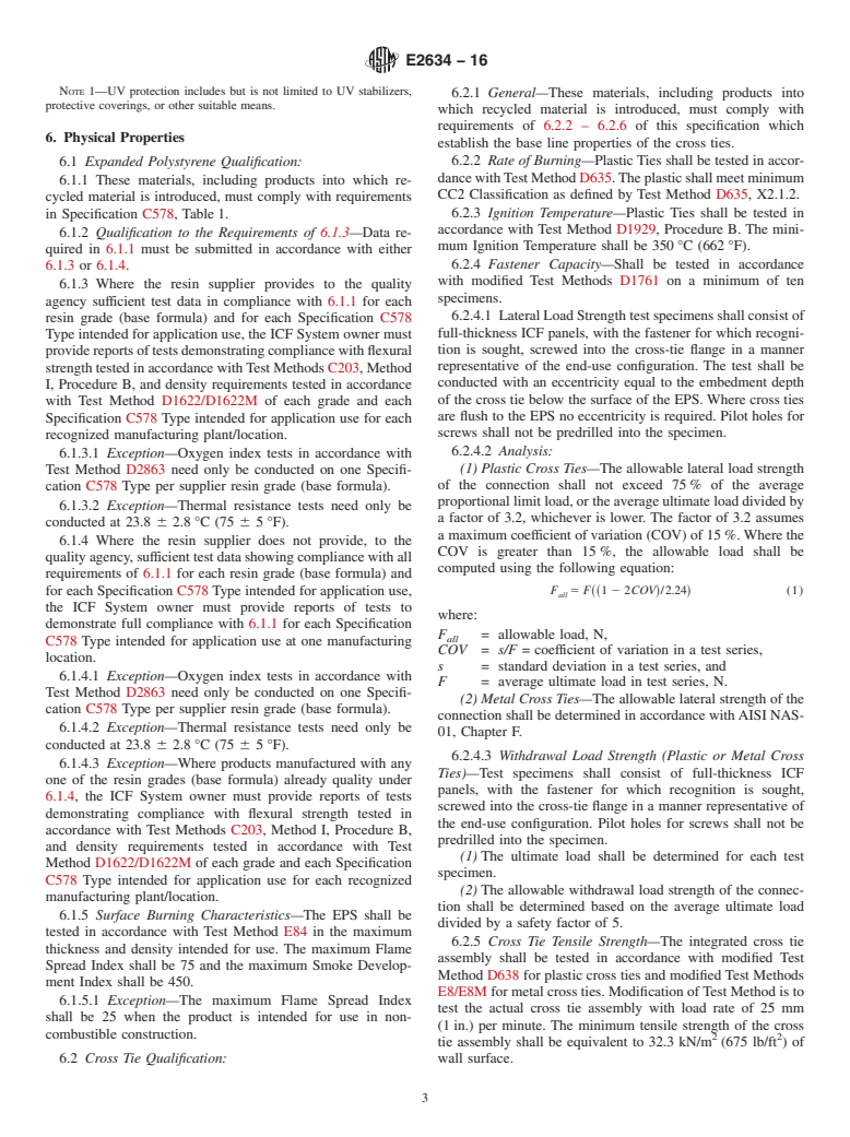 ASTM E2634-16 - Standard Specification for Flat Wall Insulating Concrete Form (ICF) Systems