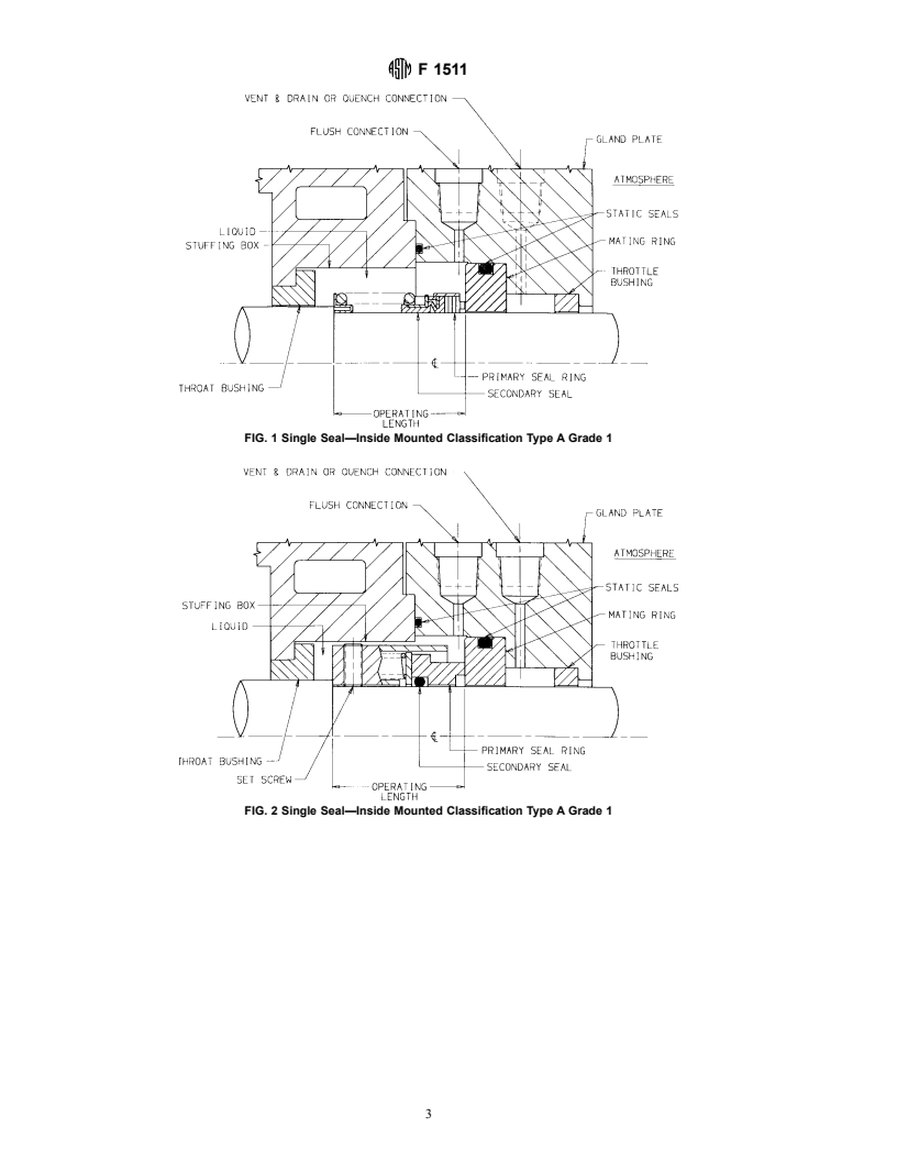 ASTM F1511-98 - Standard Specification for Mechanical Seals for Shipboard Pump Applications