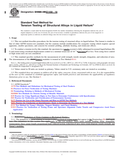 ASTM E1450-16 REDLINE ASTM E1450-16 - Standard Test Method for Tension Testing of Structural Alloys in Liquid Helium - Page 1 preview