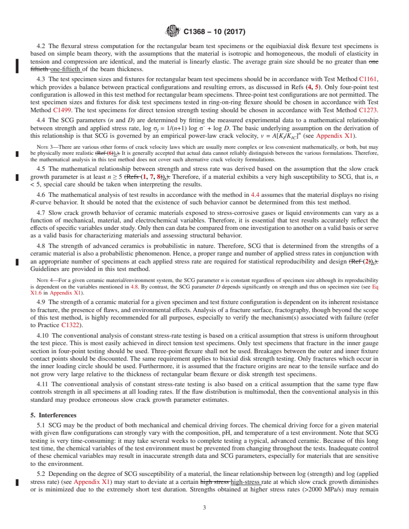 REDLINE ASTM C1368-10(2017) - Standard Test Method for Determination of Slow Crack Growth Parameters of Advanced Ceramics  by Constant Stress-Rate Strength Testing at Ambient Temperature