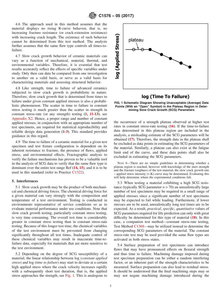 ASTM C1576-05(2017) - Standard Test Method for Determination of Slow Crack Growth Parameters of Advanced Ceramics     by Constant Stress Flexural Testing (Stress Rupture) at Ambient   Temperature