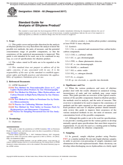 ASTM D5234-92(2017) ASTM D5234-92(2017) - Standard Guide for Analysis of Ethylene Product - Page 1 preview