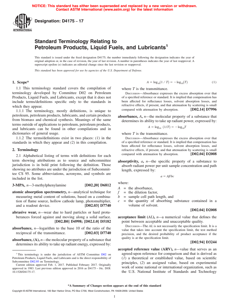 ASTM D4175-17 - Standard Terminology Relating to Petroleum Products, Liquid Fuels, and Lubricants