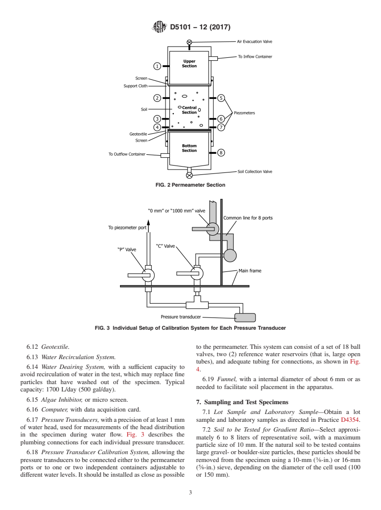 ASTM D5101-12(2017) - Standard Test Method for  Measuring the Filtration Compatibility of Soil-Geotextile Systems