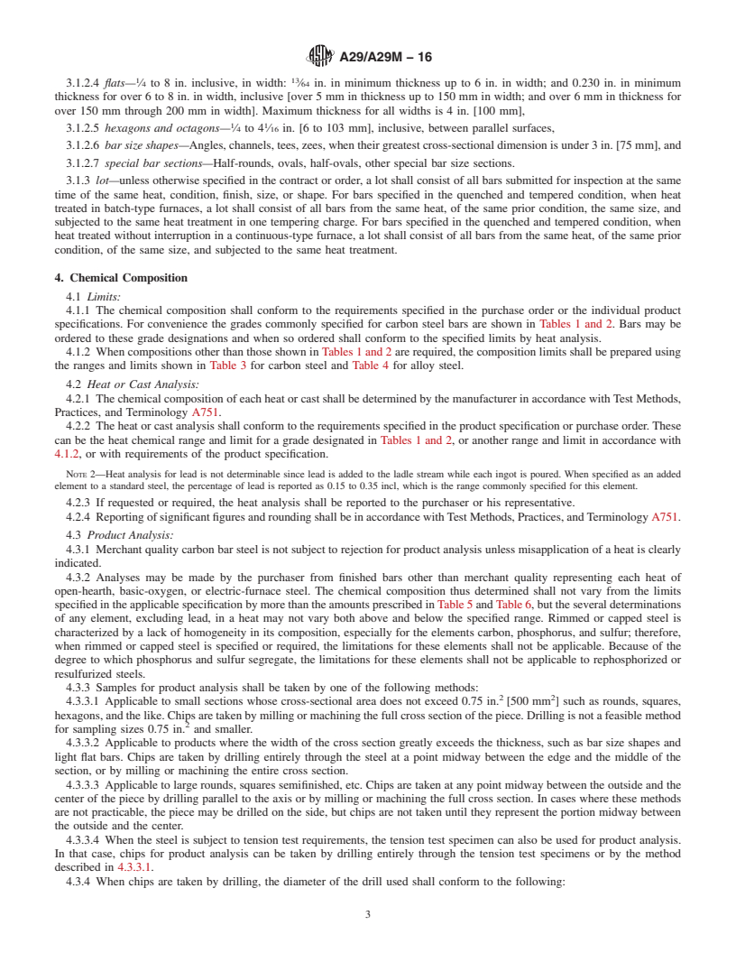 REDLINE ASTM A29/A29M-16 - Standard Specification for General Requirements for Steel Bars, Carbon and Alloy, Hot-Wrought