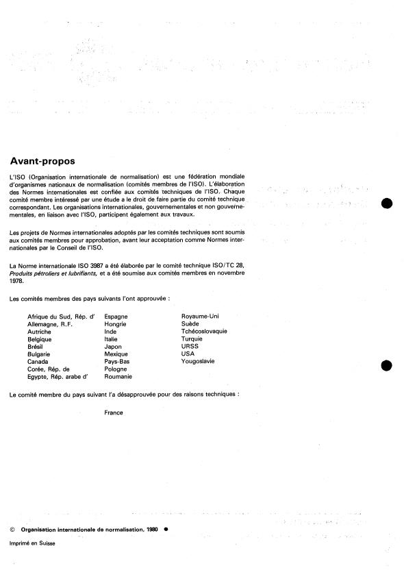 ISO 3987:1980 ISO 3987:1980 - Produits pétroliers -- Huiles lubrifiantes et additifs -- Détermination des cendres sulfatées - Page 2 preview