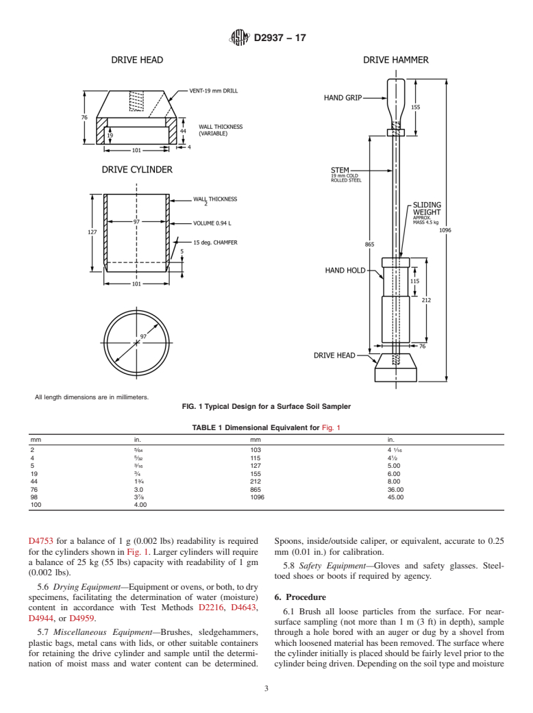 ASTM D2937-17 - Standard Test Method for Density of Soil in Place by the Drive-Cylinder Method