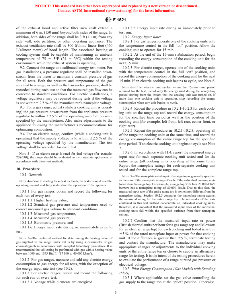 ASTM F1521-96(2001) - Standard Test Methods for Performance of Range Tops