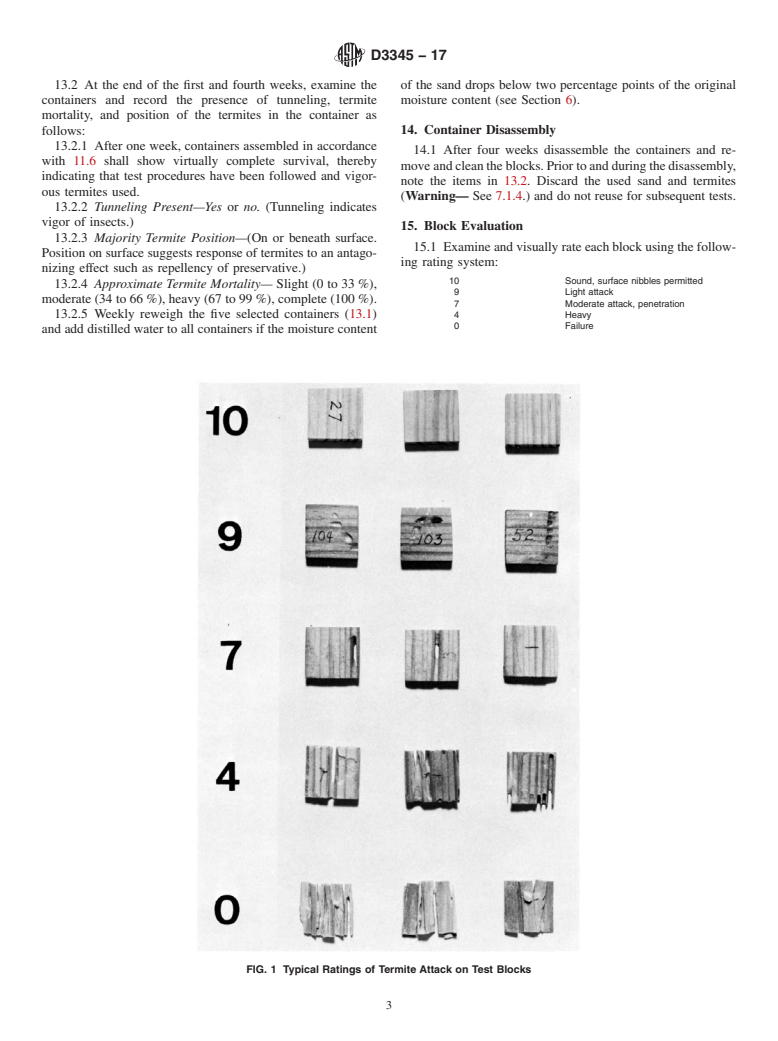 ASTM D3345-17 - Standard Test Method for  Laboratory Evaluation of Solid Wood for Resistance to Termites