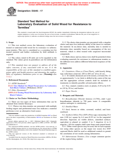 ASTM D3345-17 - Standard Test Method for  Laboratory Evaluation of Solid Wood for Resistance to Termites