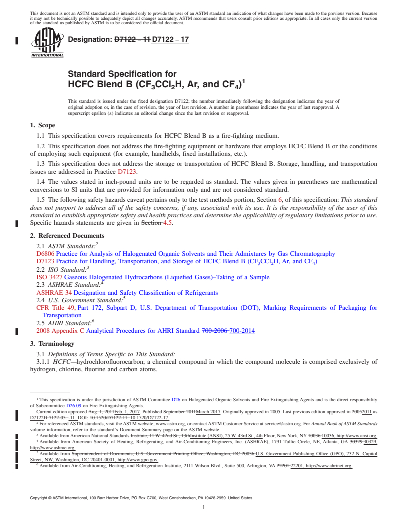 ASTM D7122-17 - Standard Specification for HCFC Blend B (CF 3 CCl 2 H ...