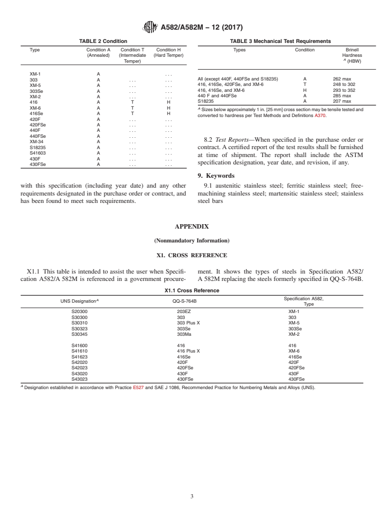 ASTM A582/A582M-12(2017) - Standard Specification for  Free-Machining Stainless Steel Bars