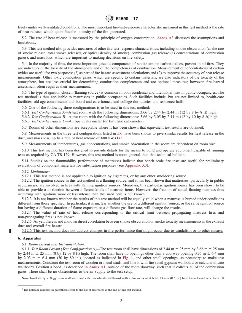 REDLINE ASTM E1590-17 - Standard Test Method for  Fire Testing of Mattresses