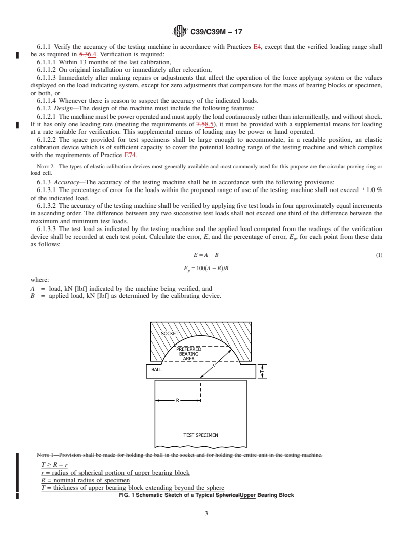 REDLINE ASTM C39/C39M-17 - Standard Test Method for  Compressive Strength of Cylindrical Concrete Specimens