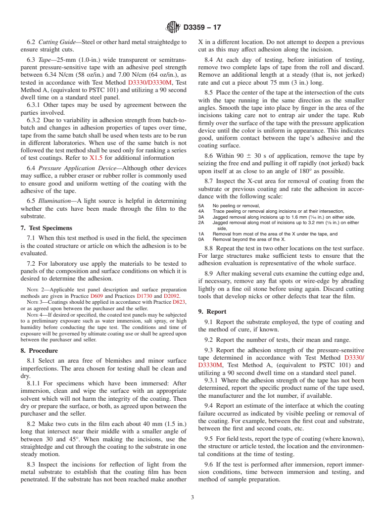 ASTM D3359-17 - Standard Test Methods for Rating Adhesion by Tape Test