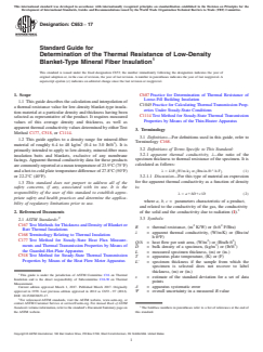ASTM C653-17 - Standard Guide for Determination of the Thermal Resistance of Low-Density Blanket-Type  Mineral Fiber Insulation