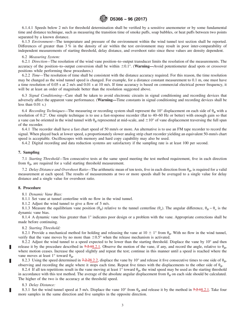 REDLINE ASTM D5366-96(2017) - Standard Test Method for  Determining the Dynamic Performance of a Wind Vane