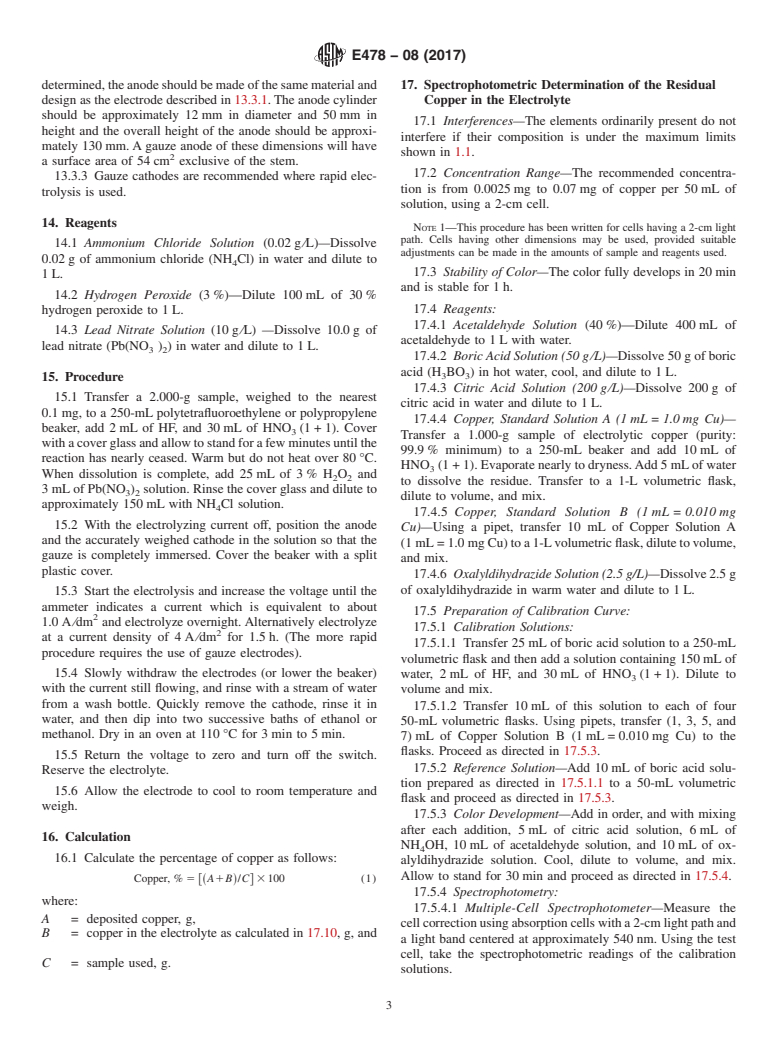 ASTM E478-08(2017) - Standard Test Methods for  Chemical Analysis of Copper Alloys