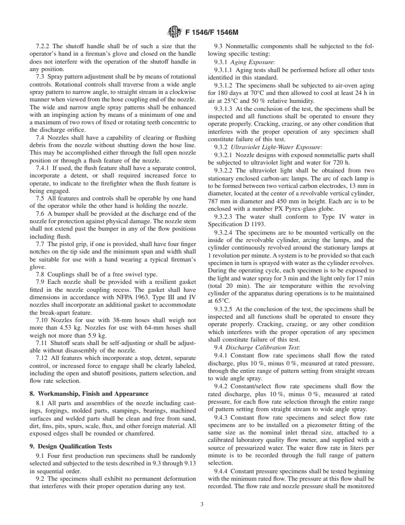 ASTM F1546/F1546M-96(2001) - Standard Specification for Fire Hose Nozzles